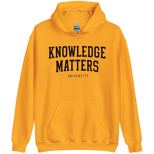 "Knowledge Matters" Gold Classic Hoodie with (Black Print)